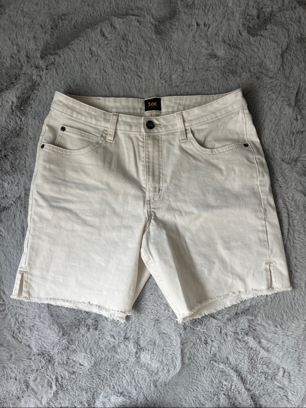 Lee Women's Cream White Denim Cutoff Shorts